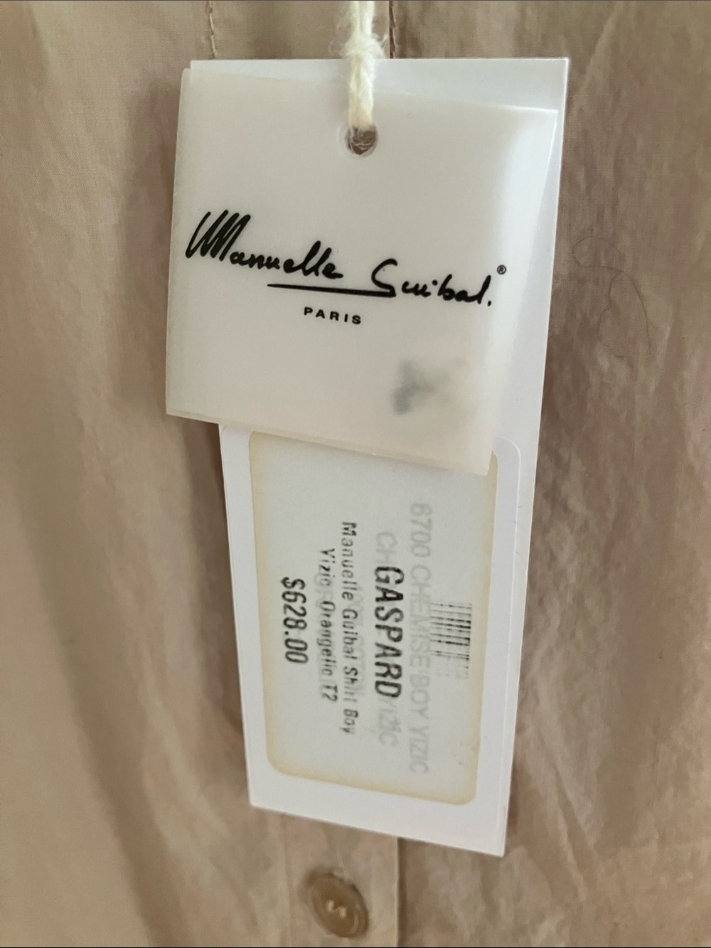 Manuelle Guibal Paris rose Button-Front Shirt 
NWT